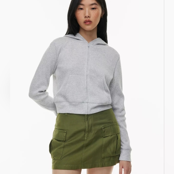 Aritzia Tna Waffle Zip Knit Hoodie - Picture 2 of 14